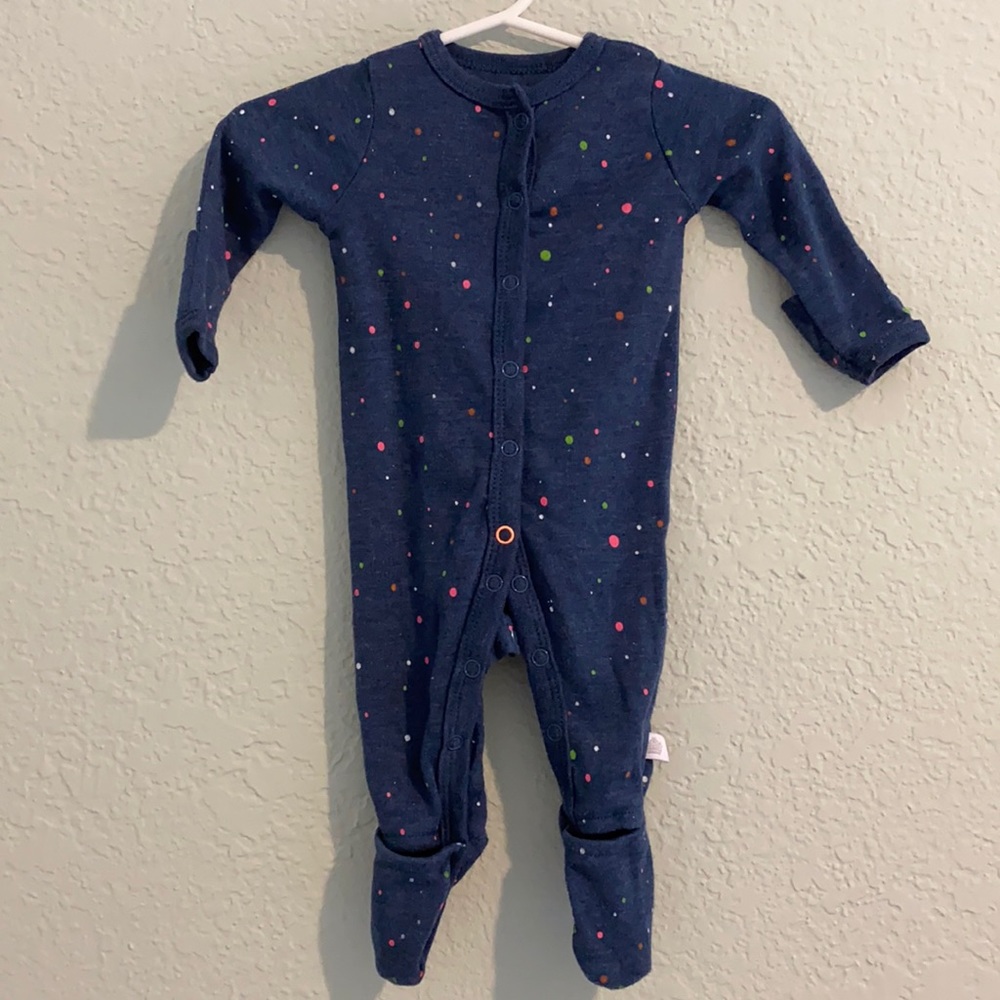 Blue Polka Dot Pajama Onesie - Rosie Pope